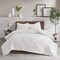 Madison Park Pacey 3 Piece Tufted Cotton Chenille Geometric Comforter Set White Full/Queen